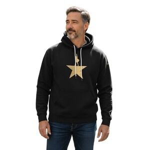 Hamilton NWOT Star Silhouette Hoodie Black Gold Musical Broadway Fan  Size XL